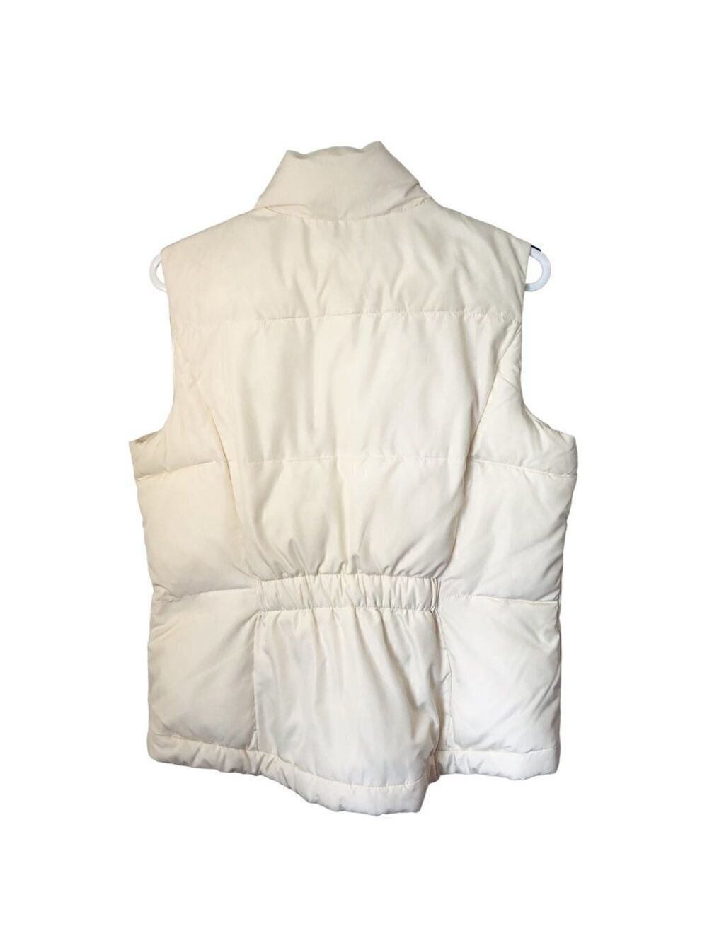 Charter Club Ivory Puffer Vest Fitted Elastic Back Waist Panel Women's Size L - Picture 2 of 10